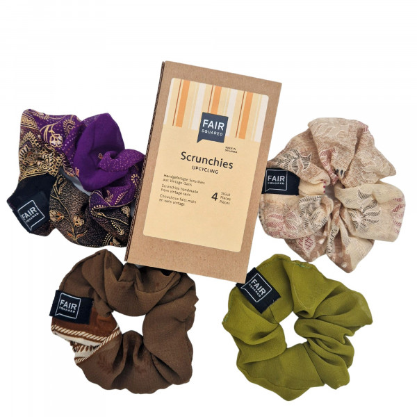 FAIR SQUARED Scrunchies Set 4er