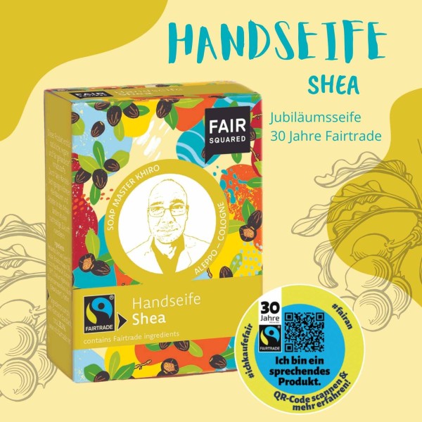 FAIR SQUARED Fairtrade Jubiläum Handseife Shea 80 gr.