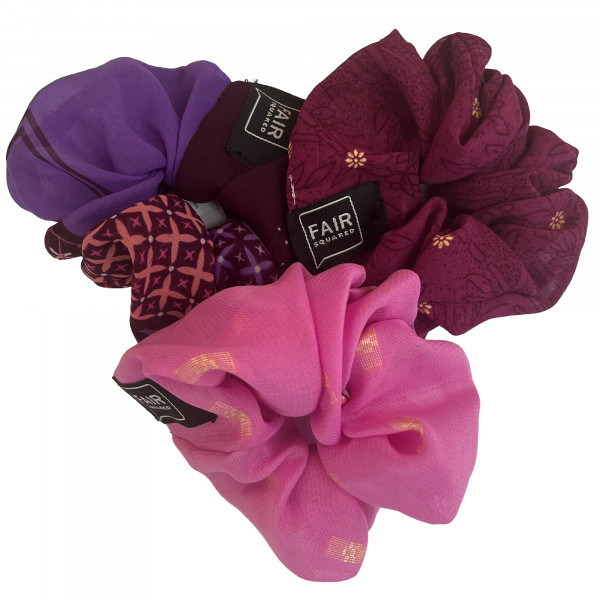 FAIR SQUARED Scrunchies Lila bis Flieder