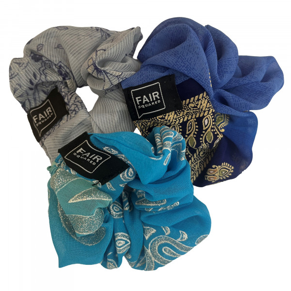 FAIR SQUARED Scrunchies Blau