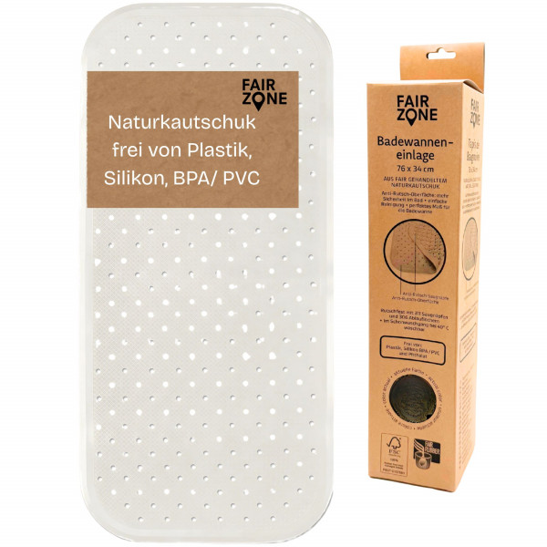 FAIR ZONE Badematte 76x34cm in verschiedenen Farben - FSC 100% NC- COC – 029595